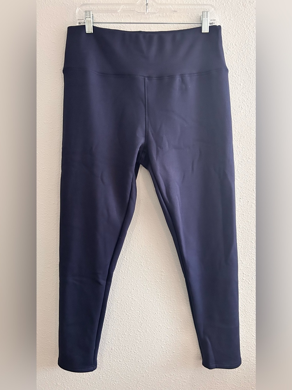 High-Rise Navy Fleece Lined Leggings for Women
